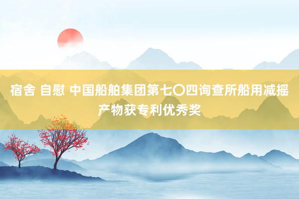 宿舍 自慰 中国船舶集团第七〇四询查所船用减摇产物获专利优秀奖