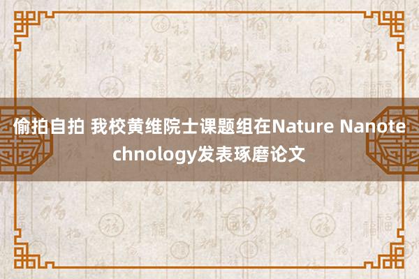 偷拍自拍 我校黄维院士课题组在Nature Nanotechnology发表琢磨论文
