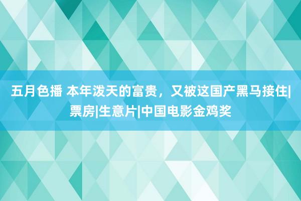 五月色播 本年泼天的富贵，又被这国产黑马接住|票房|生意片|中国电影金鸡奖