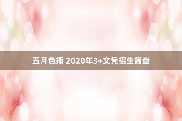 五月色播 2020年3+文凭招生简章