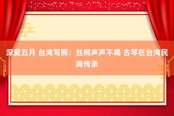 深爱五月 台湾写照：丝桐声声不竭 古琴在台湾民间传承
