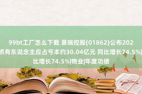 99bt工厂怎么下载 景瑞控股(01862)公布2024年功绩 职权抓有东说念主应占亏本约30.04亿元 同比增长74.5%|物业|年度功绩