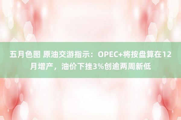 五月色图 原油交游指示：OPEC+将按盘算在12月增产，油价下挫3%创逾两周新低