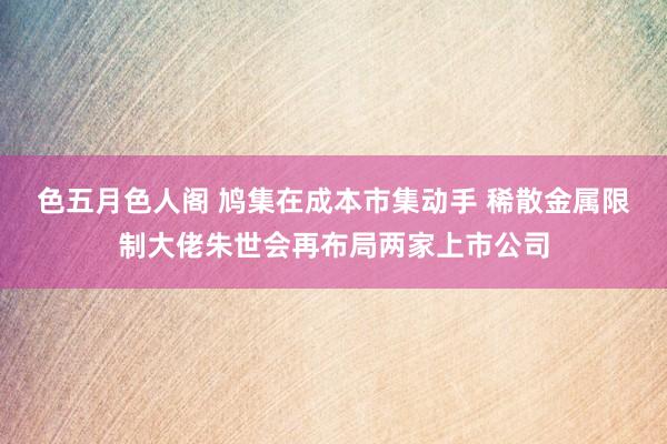 色五月色人阁 鸠集在成本市集动手 稀散金属限制大佬朱世会再布局两家上市公司