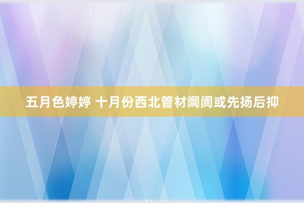 五月色婷婷 十月份西北管材阛阓或先扬后抑